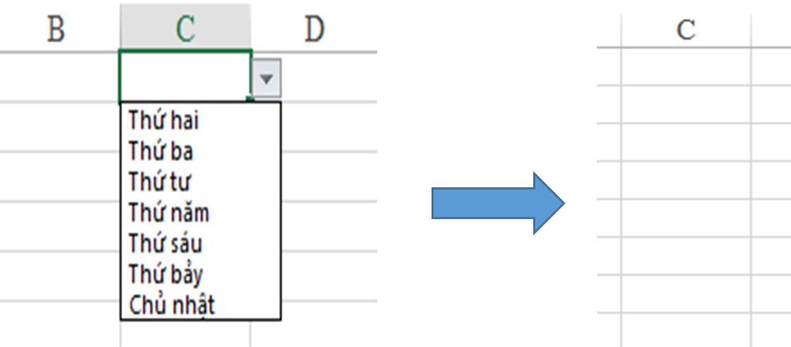 Hướng dẫn hiển thị mũi tên của Data Validation List trong Excel